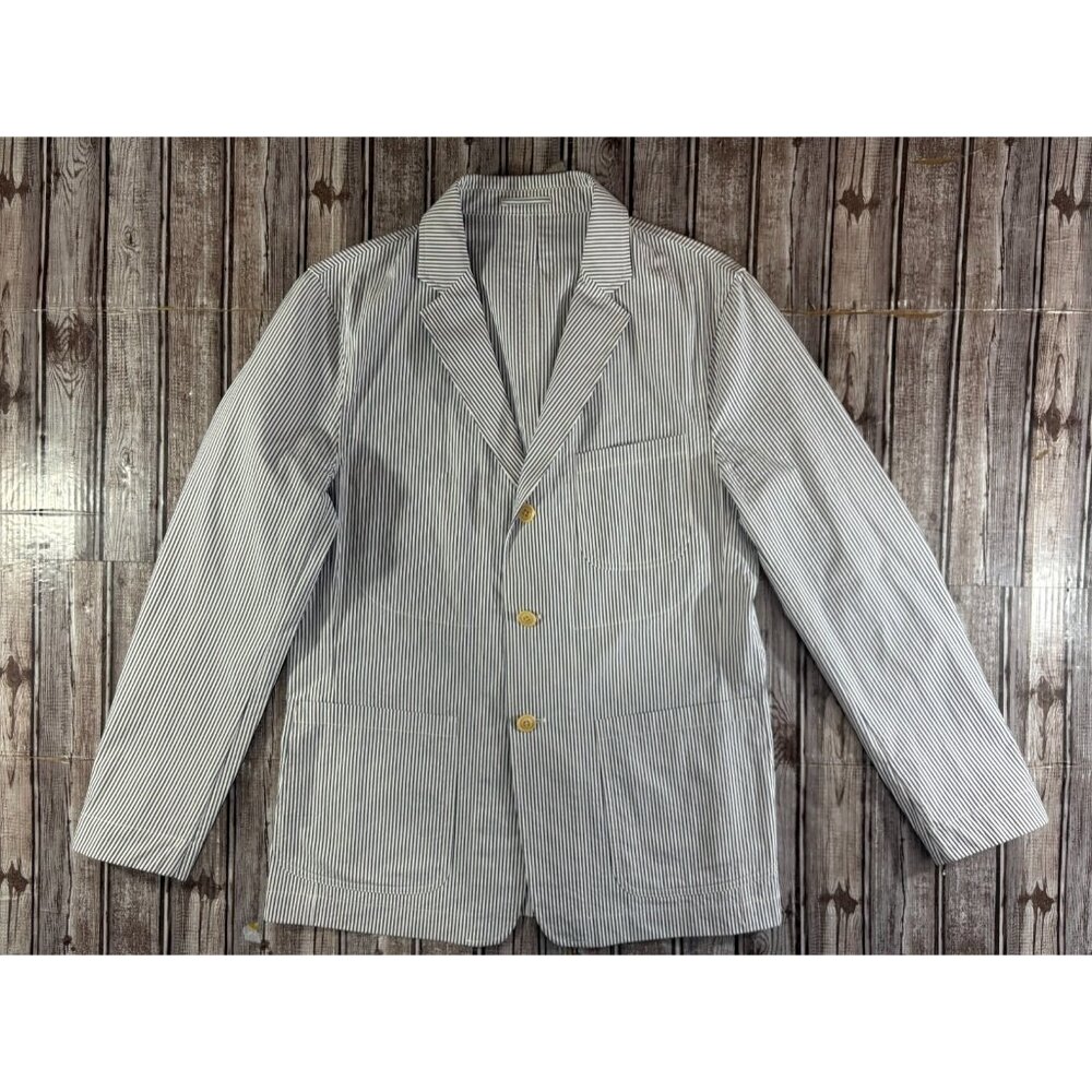 Todd Snyder Seersucker Striped Chore Blazer jacket sz M blue color white NWOT